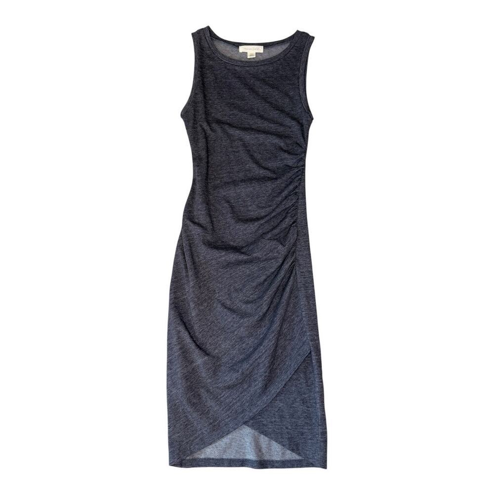 Treasure & Bond Women's XXS Gray Ruched Bodycon Tank Dress Knee Length NWOT